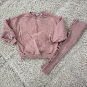 Pink Sweatshirt and Leggings Set